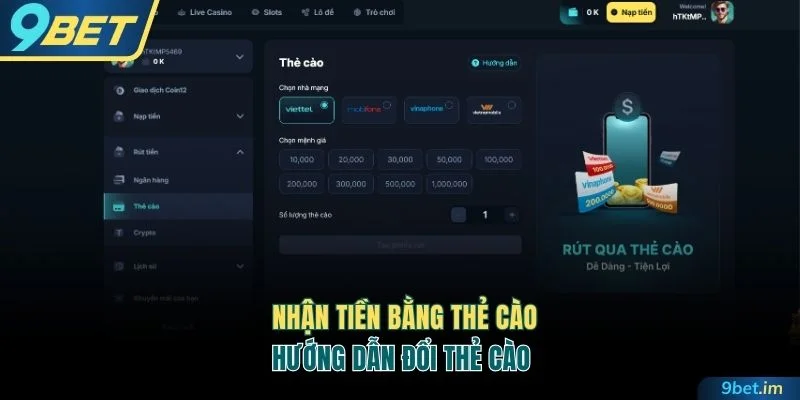 Quy đổi thẻ cào để thu hồi lợi nhuận 