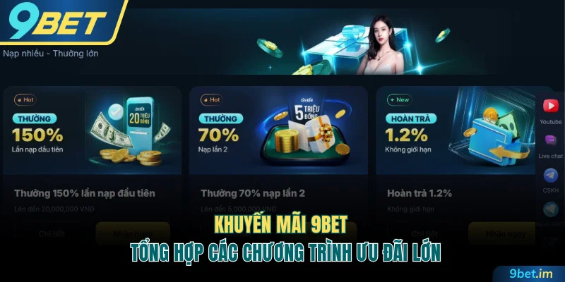 Tổng hợp khuyến mãi 9BET hấp dẫn