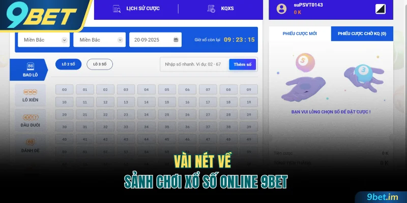 Vài nét về sảnh chơi xổ số online 9BET